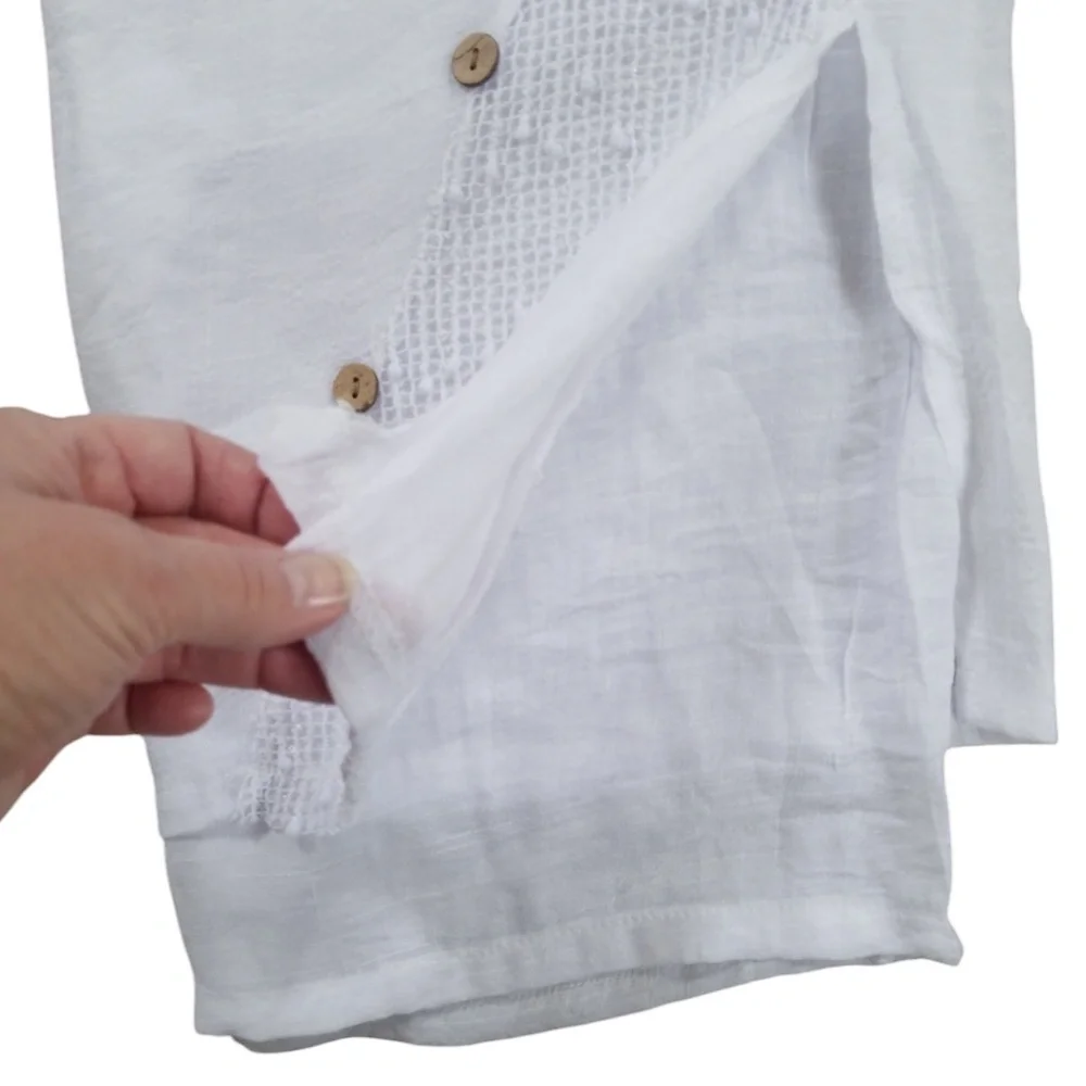 Creation Women's White Resortwear Boho Layered Pants‎ Size XLarge